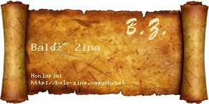 Baló Zina névjegykártya